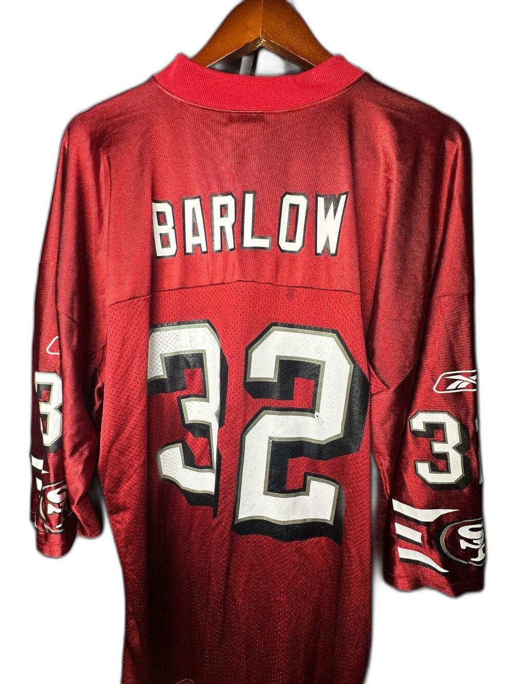 Vintage Reebok San Francisco 49ers Barlow #32 Jersey 3XL Red NFL Rare 2000s